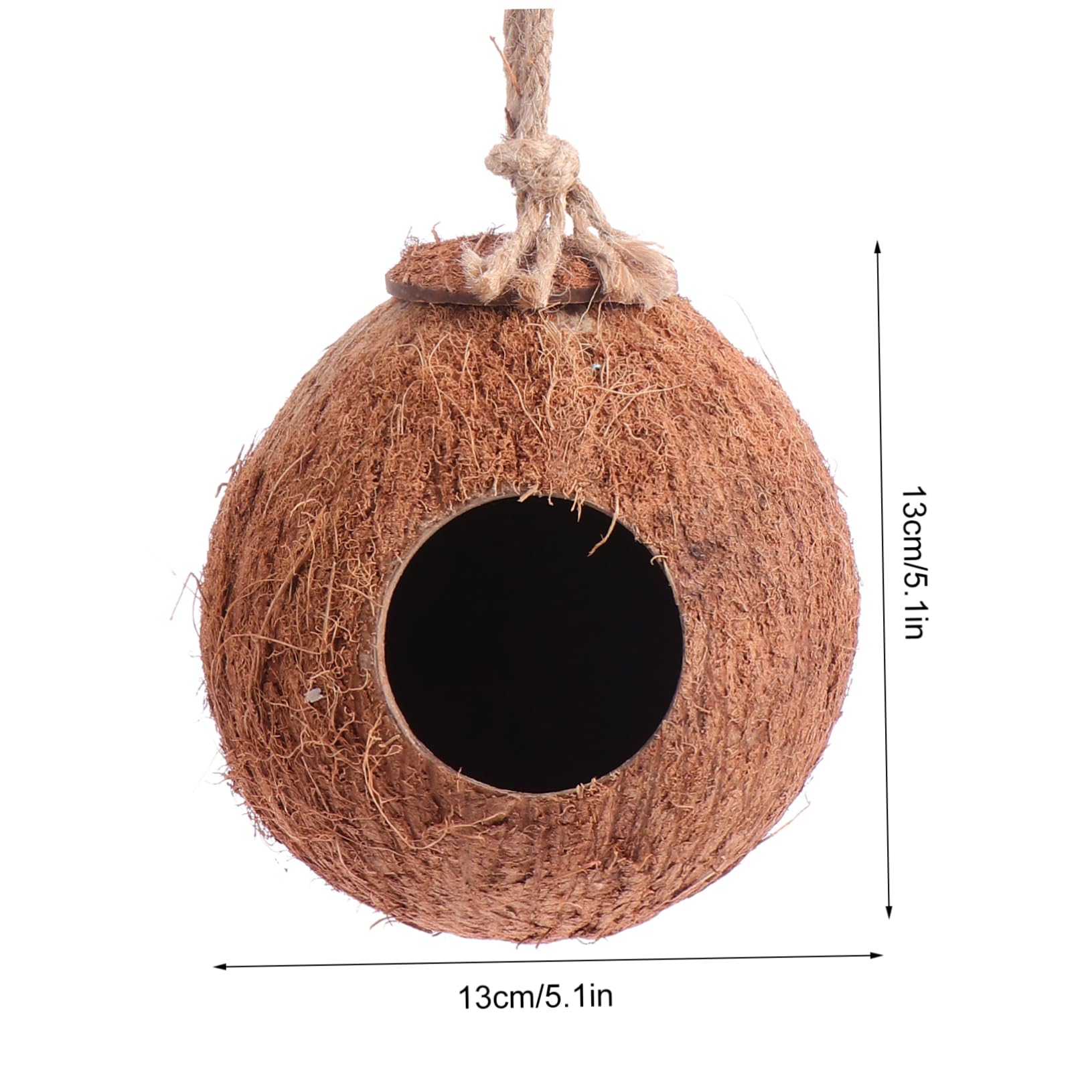Kisangel Coconut Bird Nest Natural Hanging Bird Feeder for Parrots Unique Coconut Shell Nesting Box for Garden and Home Decoration Present for Bird Lovers Easy to Install