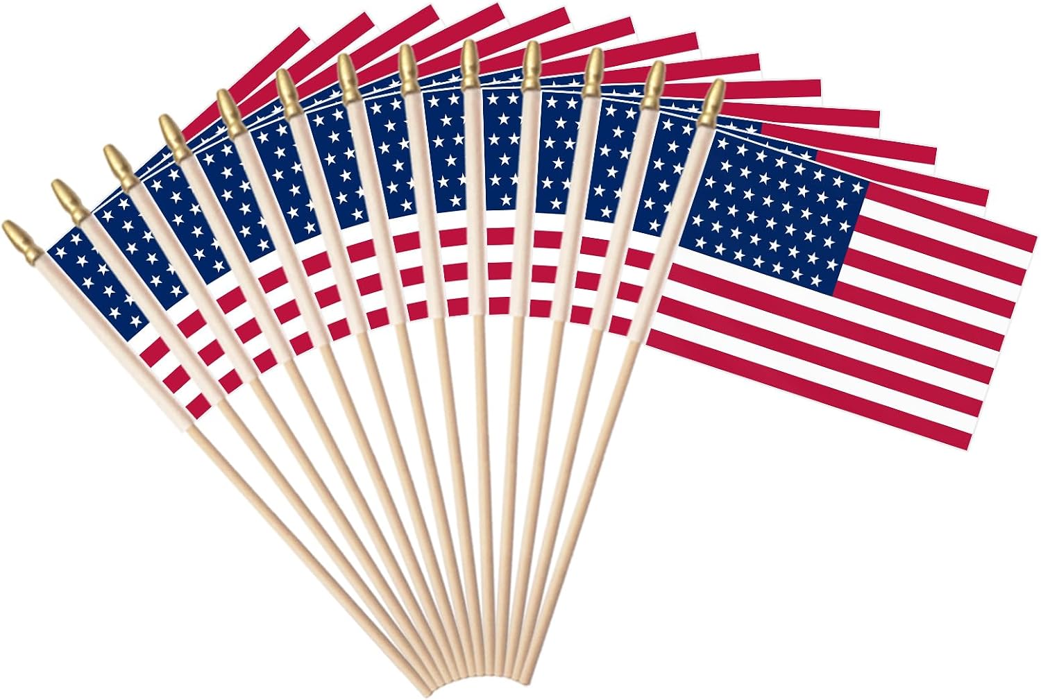 12 Pcs 45 Stars American Historical Handheld Flag 4x6 Inch Small 1896-1908 Old Glory USA US Murica Red White Blue Stars and Stripes Flag Patriotic 4th of July Decoration On Wood Stick Pole with Spear Top