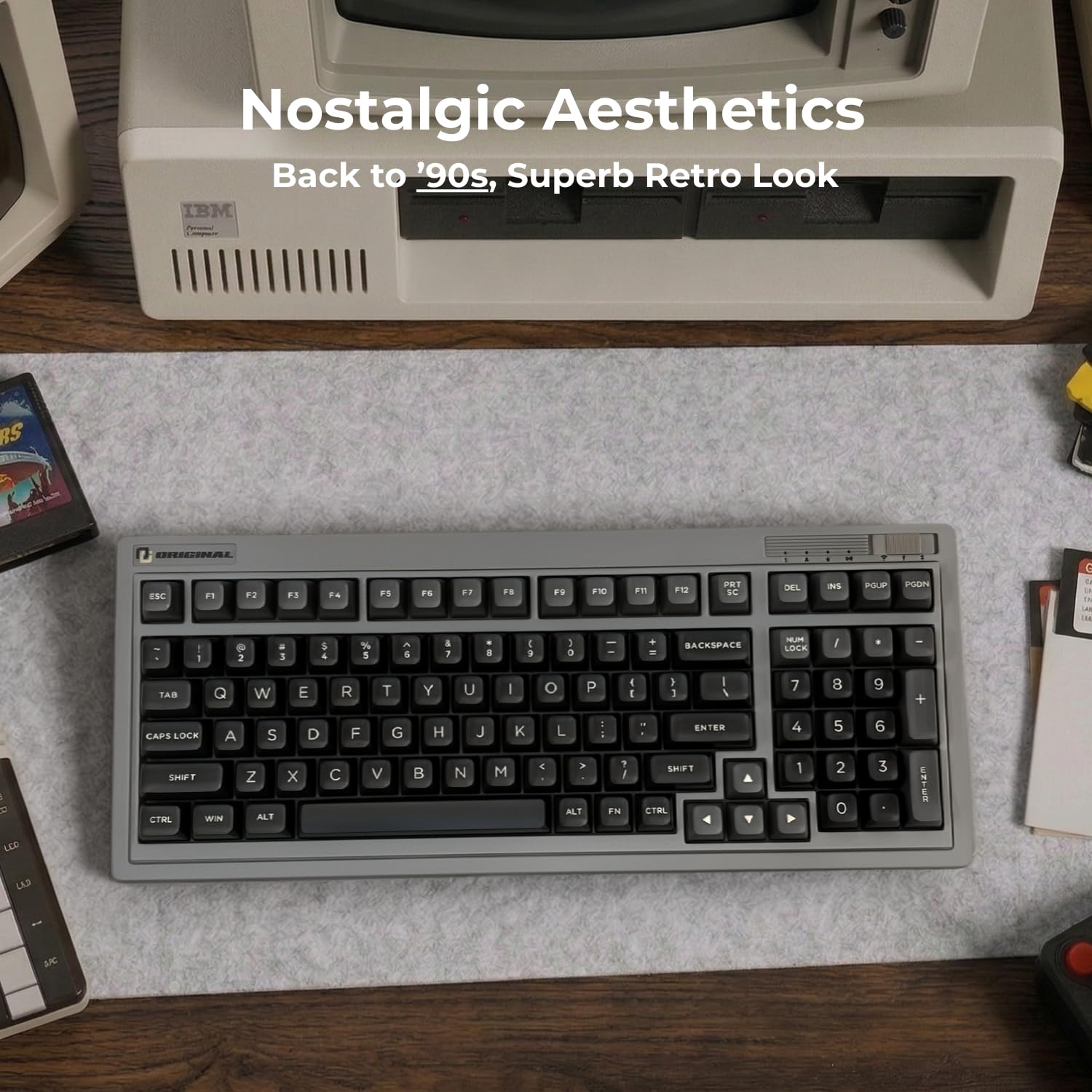 Amazon.com: FL·ESPORTS OG98 Retro Tri-Mode Mechanical Keyboard, 96
