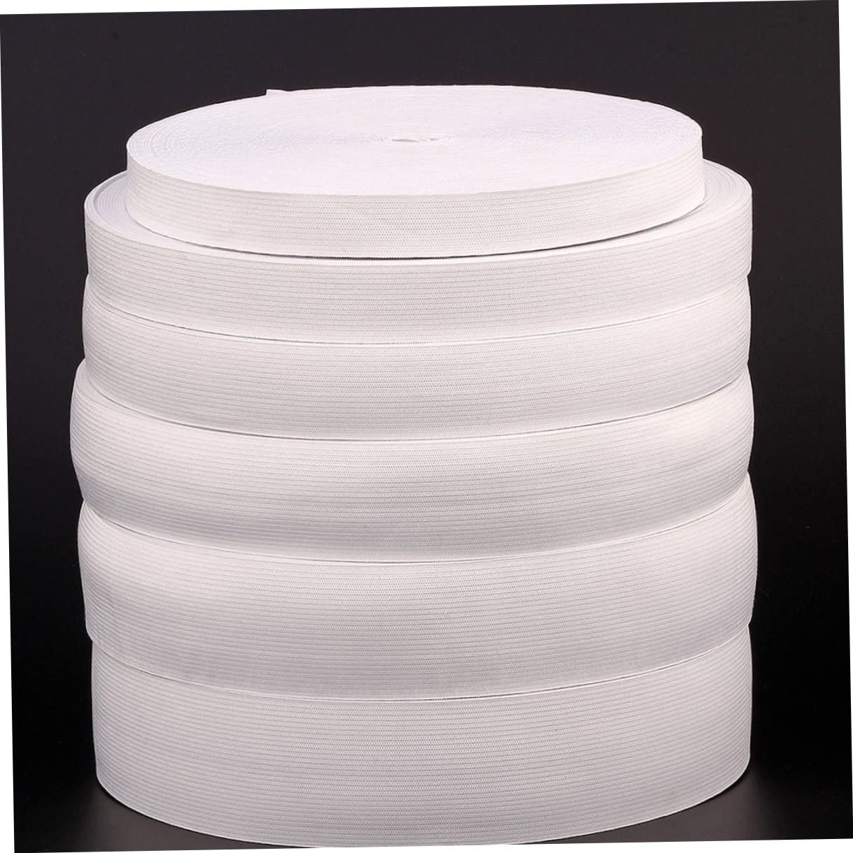 1rotolo Fettuccia Elastico Piatto Metri Banda Elasticizzata per Cucito Accessori per Abbigliamento Bianco Resistente e Stretch per Progetti e Moda