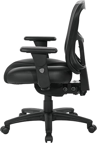 Miniatura 7 de Office Star ProGrid - Silla de administrador transpirable con respaldo alto con asiento de cuero y malla, altura y brazos ajustables, control de