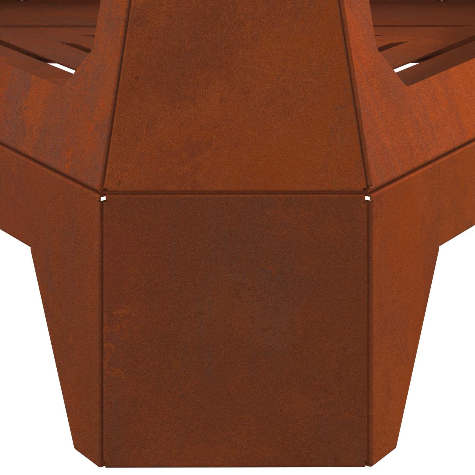 Brasero marrón de acero resistente a la intemperie, 50 x 43 x 52 cm, brasero resistente para jardín, balcón, terraza, calefacción duradera con diseño de horno para horas cálidas al aire libre
