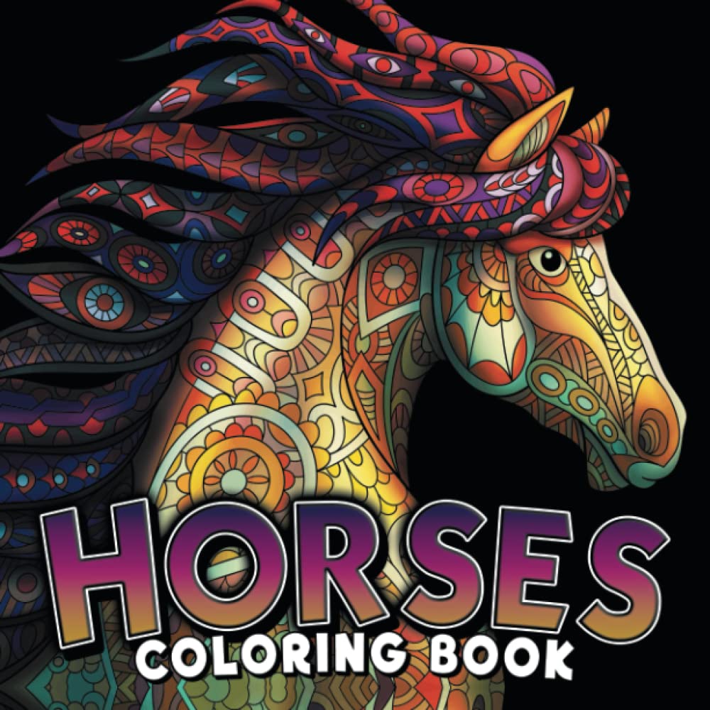 Amazon.com: Horses Coloring Book: Beautiful, Natural, Ornate Coloring ...