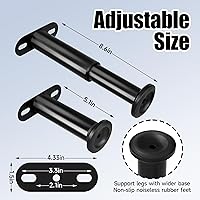 Vista 2 de Marco de cama de altura ajustable con patas de soporte central de repuesto con base más ancha, kit de refuerzo de cama para listones