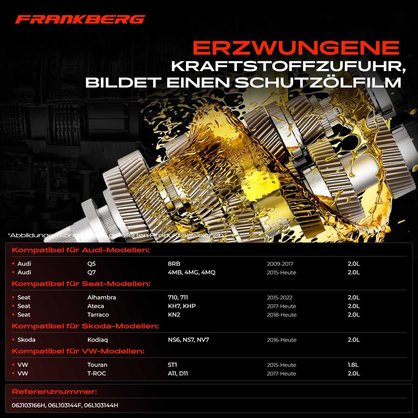 Frankberg Ölleitung Saugleitung Ölsieb MotorÖlpumpe Ölwanne Verstärt Ölpumpe Oil Pump Öl Motoröl Pumpe Schmieröl Ölversorgung Replace# 06J103166H