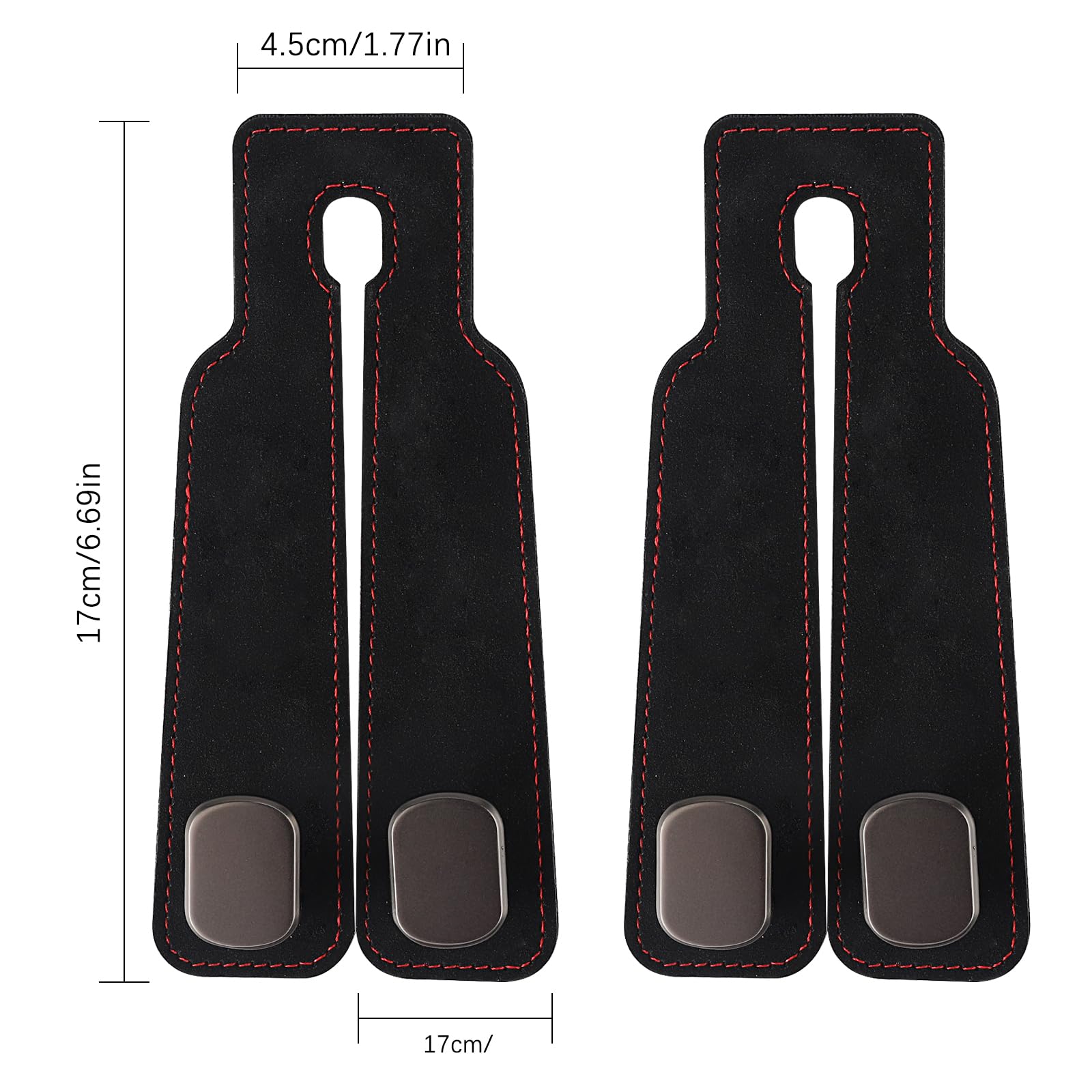 Ganci Per Poggiatesta Auto – Doppi Ganci In Pelle, Pieghevoli E Universali, Per Appendere Borse, Borsette E Shopping – 2 Pezzi, Colore Nero