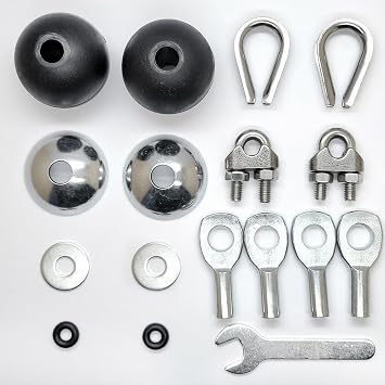 Gym Cable Accessories, 2 Ball Stopper Set for 4mm Cable Core, Eyelet Terminal, Wire Rope Joint Interface Replacement Port, Nylon Ball Stopper, Cable Connector