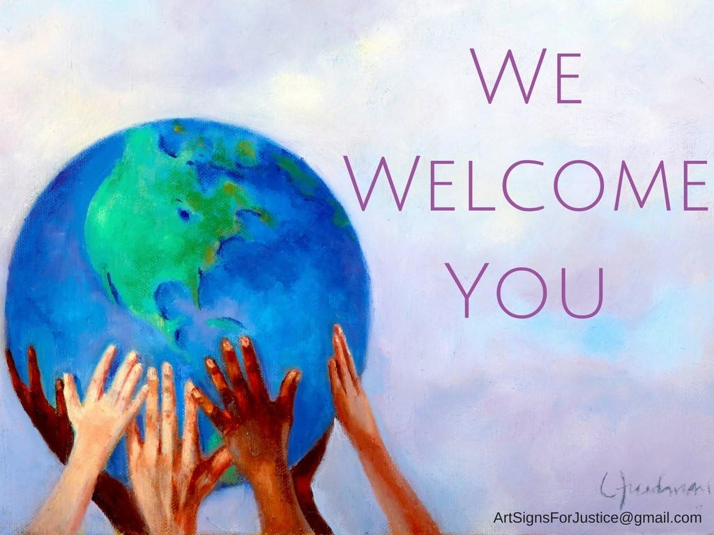 Equality Yard Sign | Welcome Immigrants, Refugees, and Neighbors | Corrugated Plastic Lawn Sign (Double-Sided 17x23 w/H-Stake)