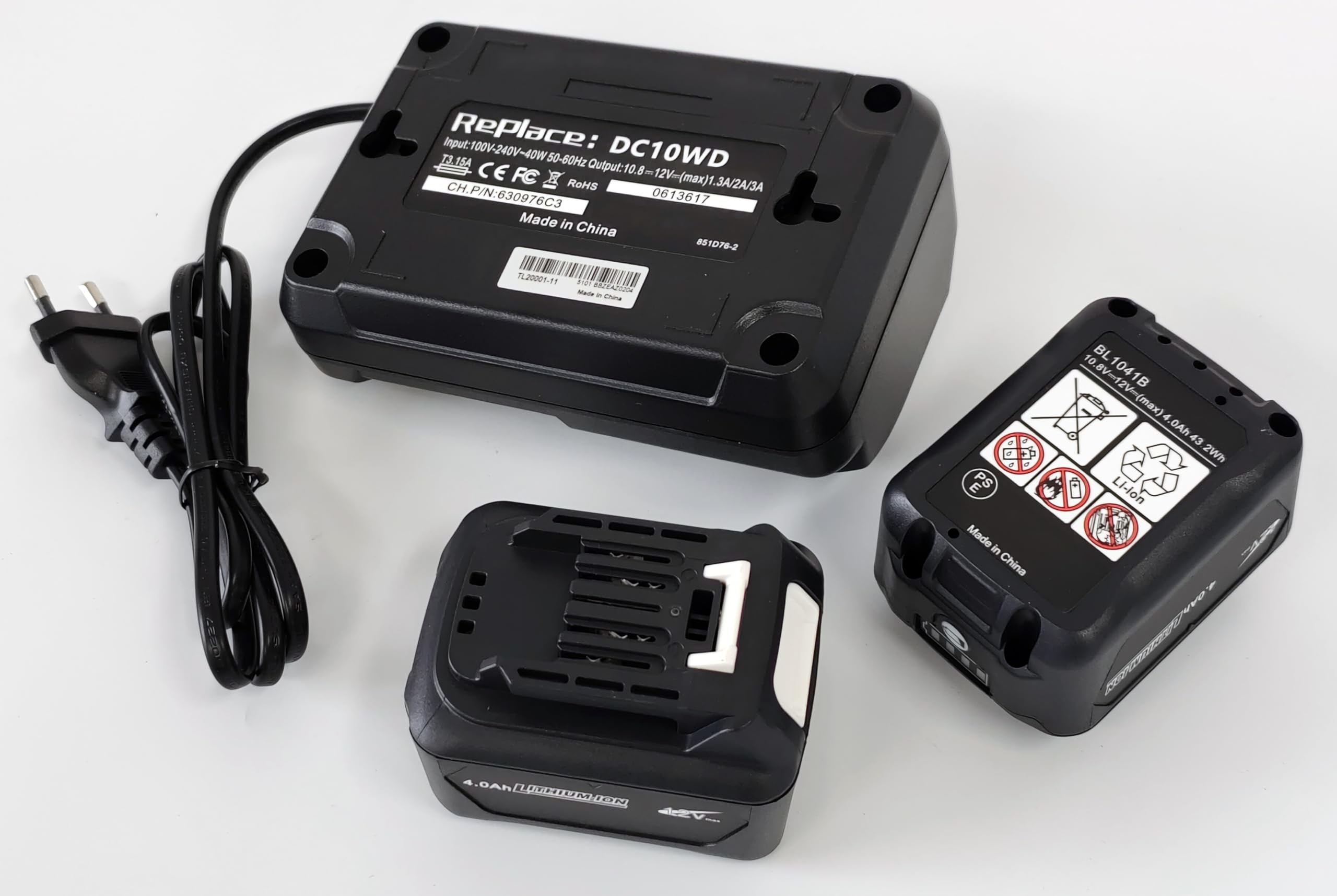 12V 4000mah reemplaza 2pcs batería BL1041B con Cargador DC10WD para makita BL1021B BL1016 TL064D TL064DZ TW161D TW161DZ TM30D TM30DZ DF333D DF0333D