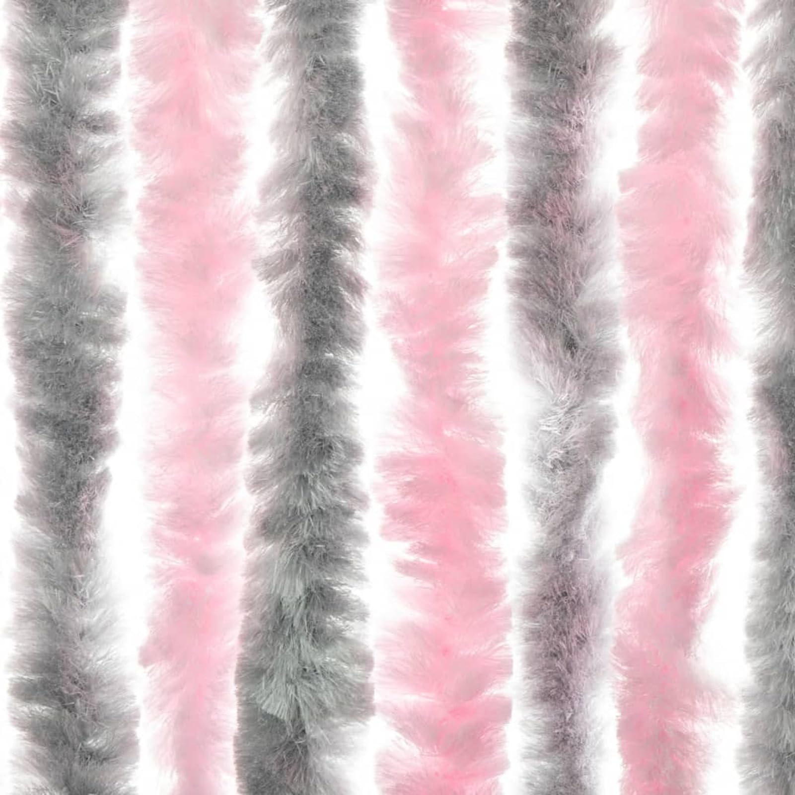 Tenda Antimosche Grigio Argento e Rosa 100x200 cm in Ciniglia,Tenda Antimosche per Finestre e Porte Leggera Resistente all'Acqua Silenziosa Zanzariera Antiisetti-377364