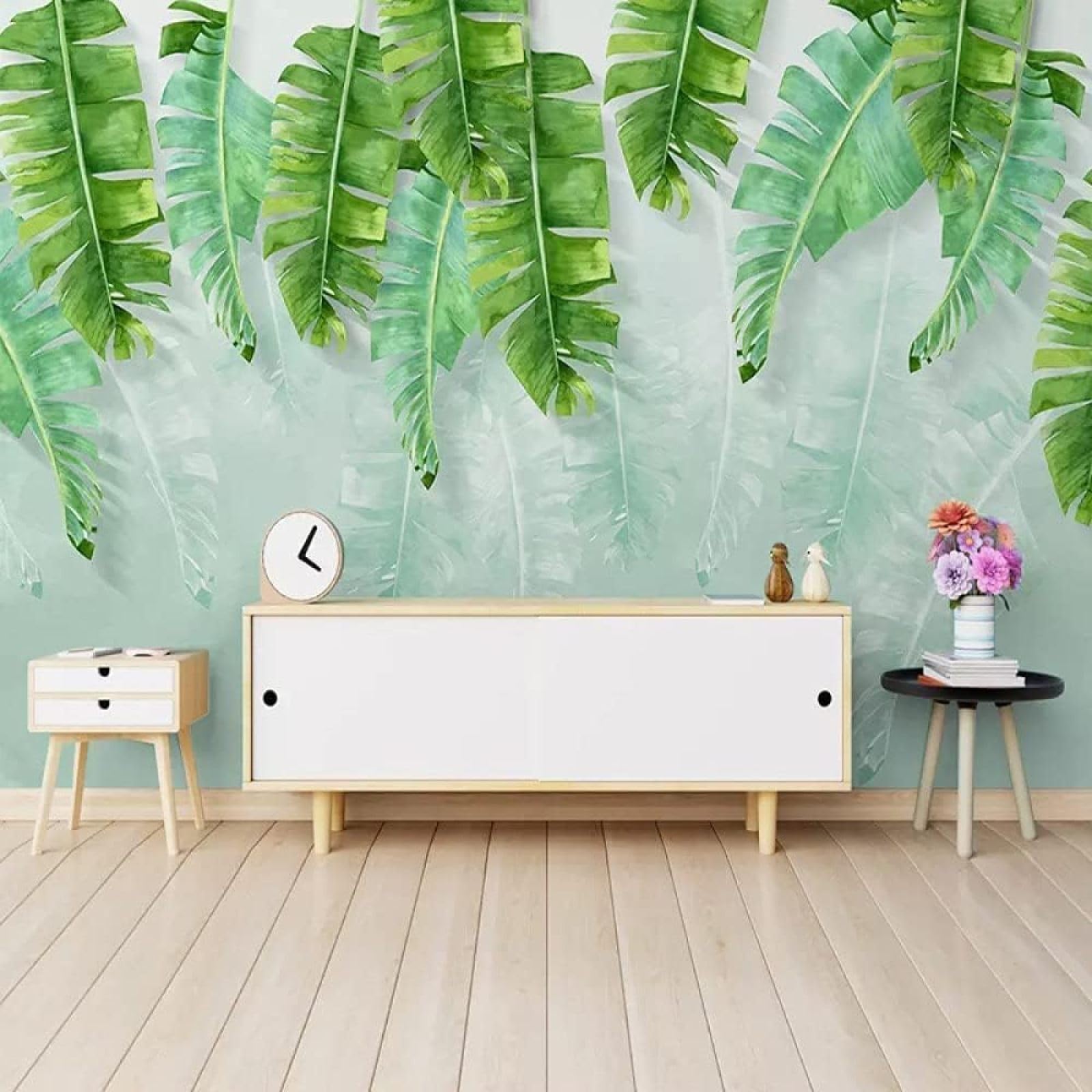 Papier Peint 3D Salon Plantes Vertes Décoration Murale Chambre 200x140