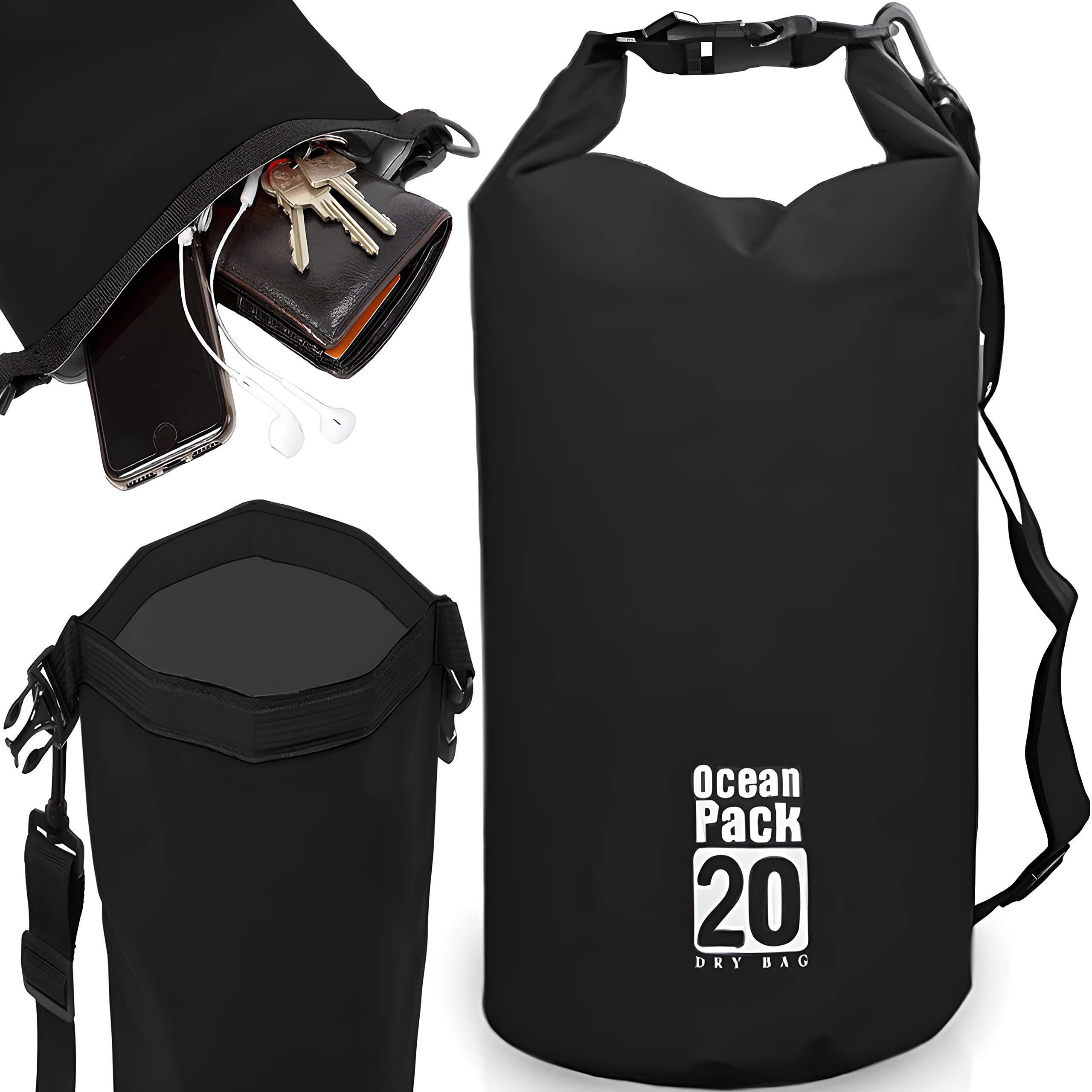 Retoo Dry Bag 20L wasserdichte Tasche für SUP, Kayaking, Boots-Ausflug Kanu, Fischen, Schwimmen, Wasserdichter Packsack, wasserdichte Tasche, Sack, Wasserfester Beutel mit Schultergurt Wassensport