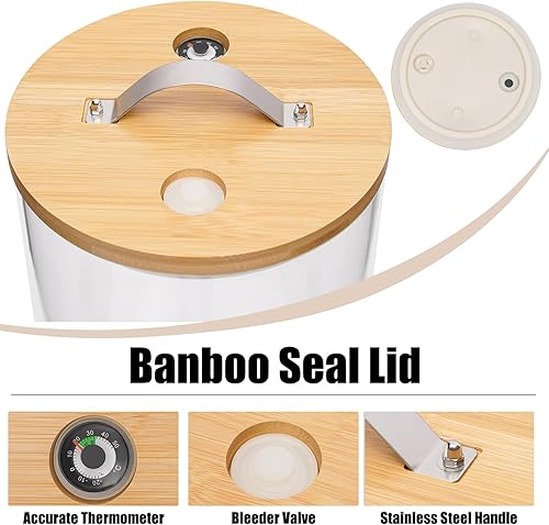 Miniatura 3 de Dispensador de arroz, recipiente de almacenamiento de arroz de vidrio, recipiente de harina y cereales con tapa hermética y soporte, recipiente de