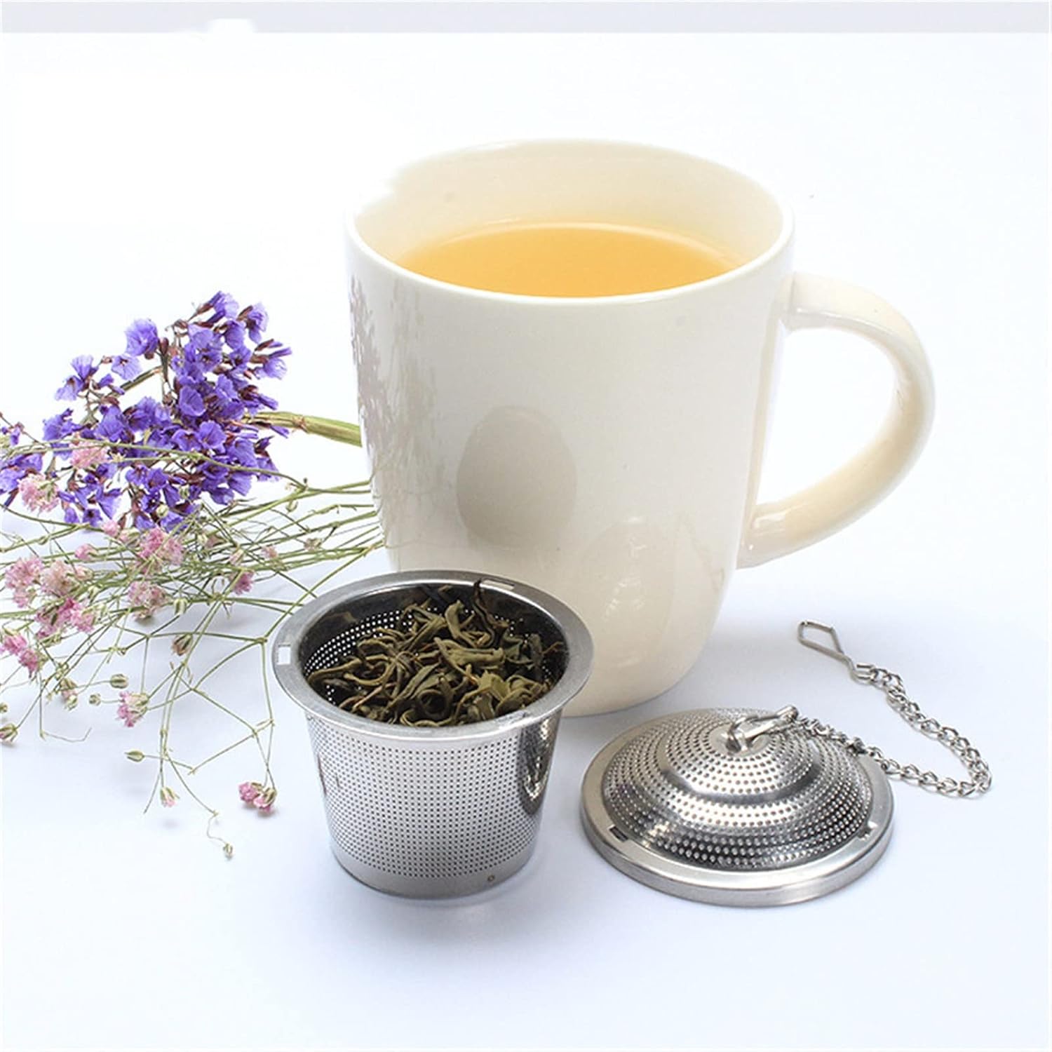 Tea Strainer， Stainless Steel mesh Filter Tea Ware Reusable Filter Tea Ware Loose teapot Leaf Spice Filter Tea Ware Filter Tea Ware mesh Tool Filtering