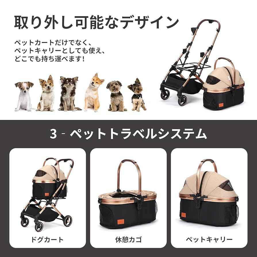 Amazon.co.jp: SKISOPGO ペットカート 分離型 ペットバギー