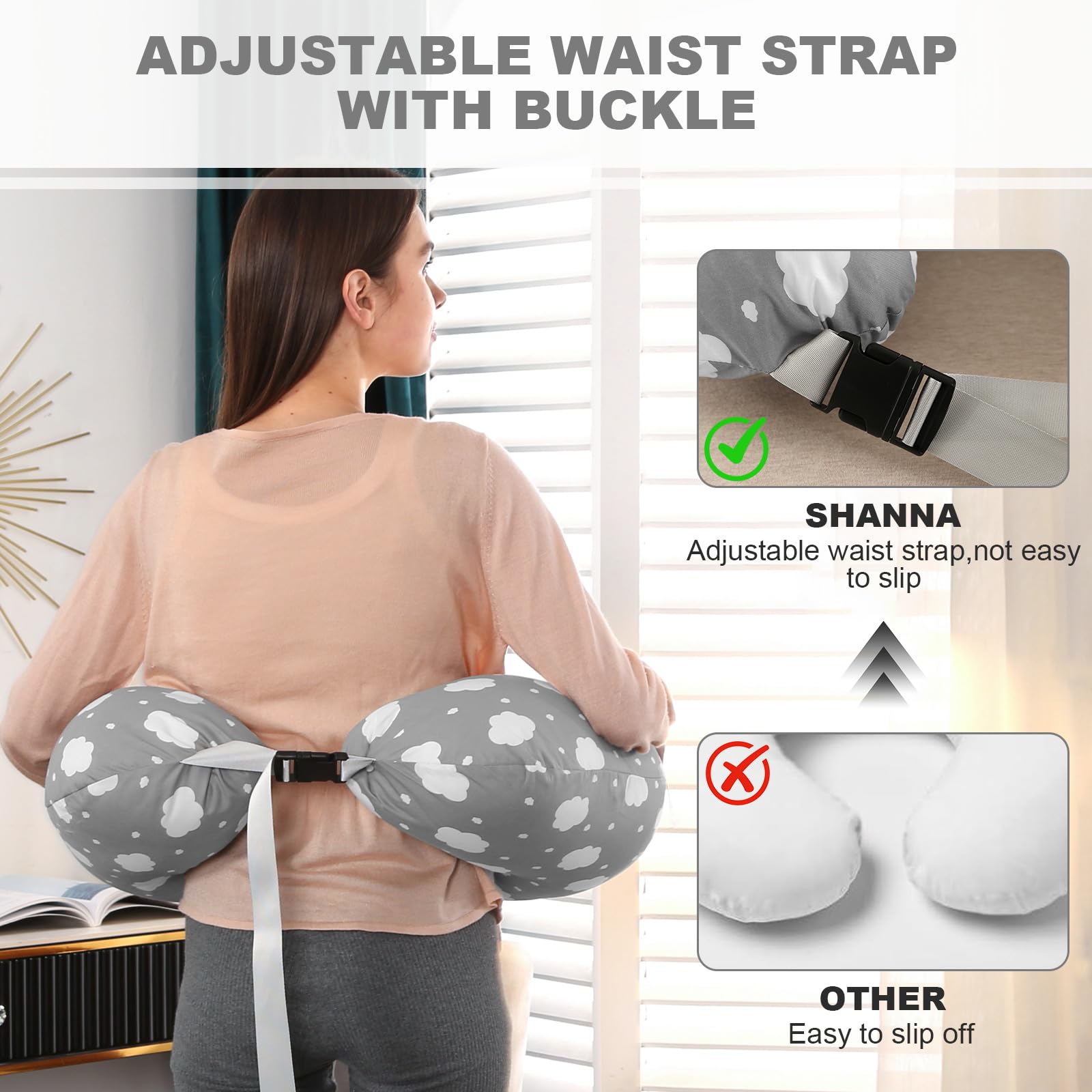 Cuscino Allattamento Multifunzione | Supporto Allattamento Seno E Biberon | Cintura Regolabile E Sicura - Foto 6