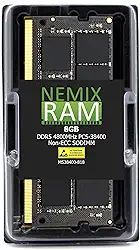 NEMIX RAM 8GB (1X8GB) DDR5 4800MHZ PC4-38400 Non-ECC SODIMM