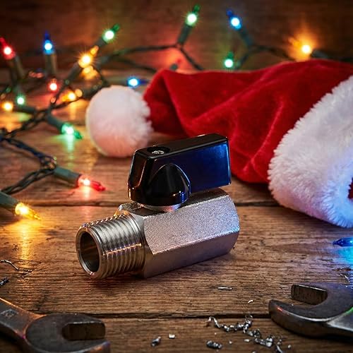 Miniatura 6 de GASHER 3 unids 1/4 pulgadas mini latón válvula de bola interruptor apagado, 1/4 pulgada macho x hembra NPT rosca tubería