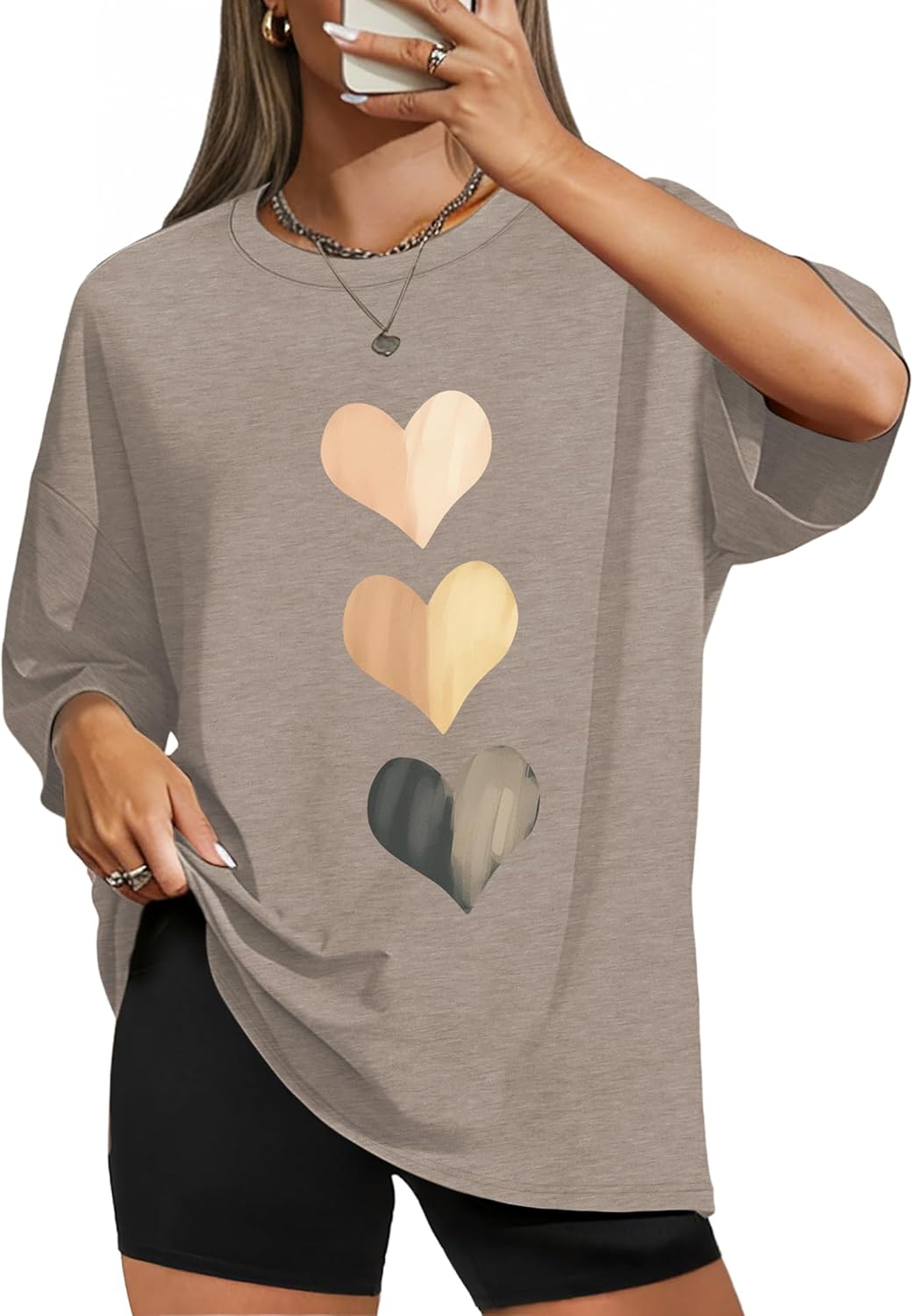 WIHOLL Oversized Tshirts for Women Summer Crew Neck Short Sleeve Graphic Tees Casual Loose Fit Workout Tops 2026 - Image 2