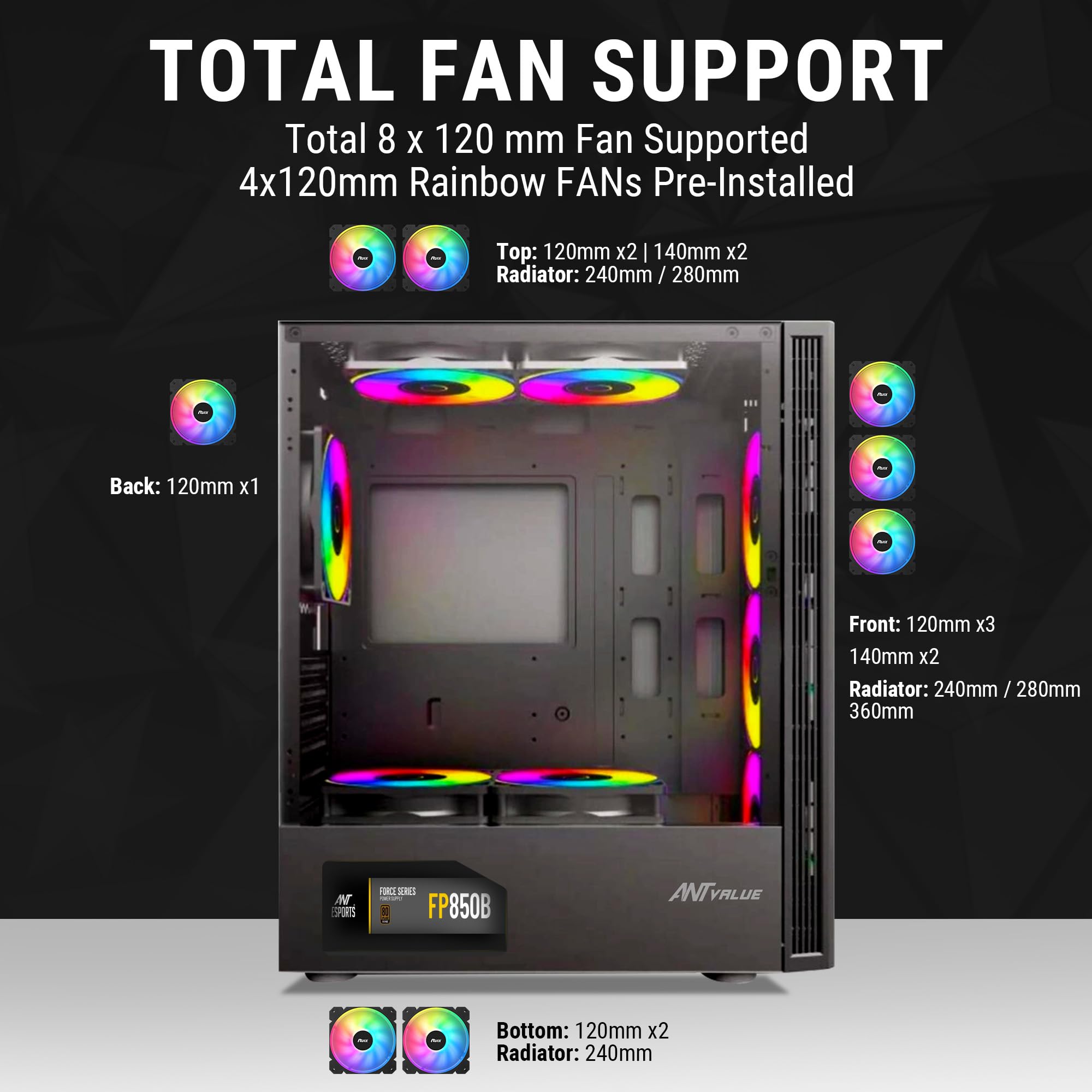 Ant Value VM40 ATX Gaming Case - ITX Support -5 Ant Value VM40 ATX Gaming Case - ITX Support -5