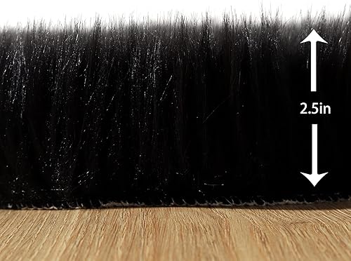 Miniatura 116 de Alfombra de piel sintética esponjosa de piel de oveja blanca, 4 x 6 pies, ultra suave, para dormitorio, mesita de noche, sala de estar, guardería