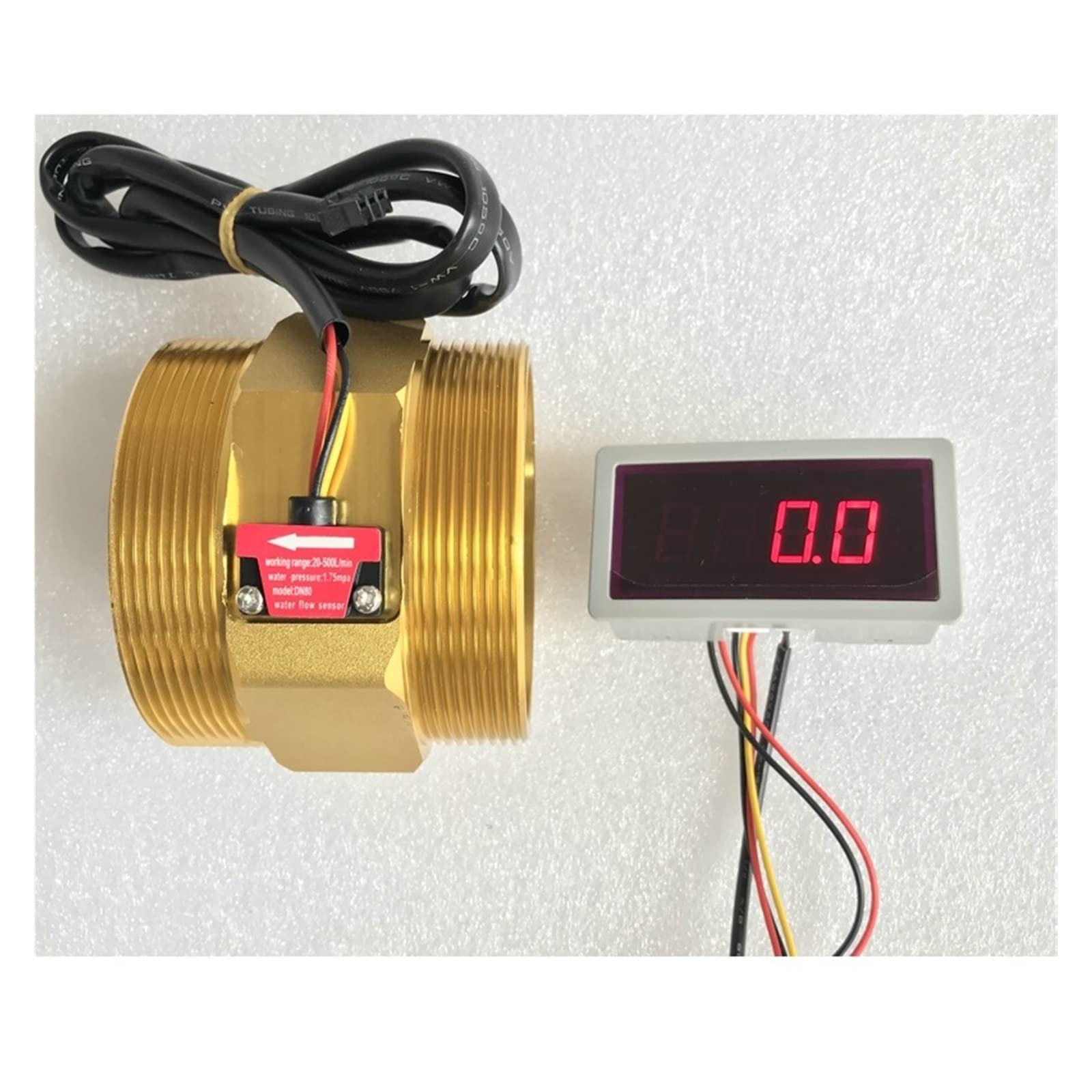 Genérico Medidor de Flujo electrónico Alarmer DN80 2-45L / min Sensor de Flujo de Agua de Efecto Hall de Aluminio