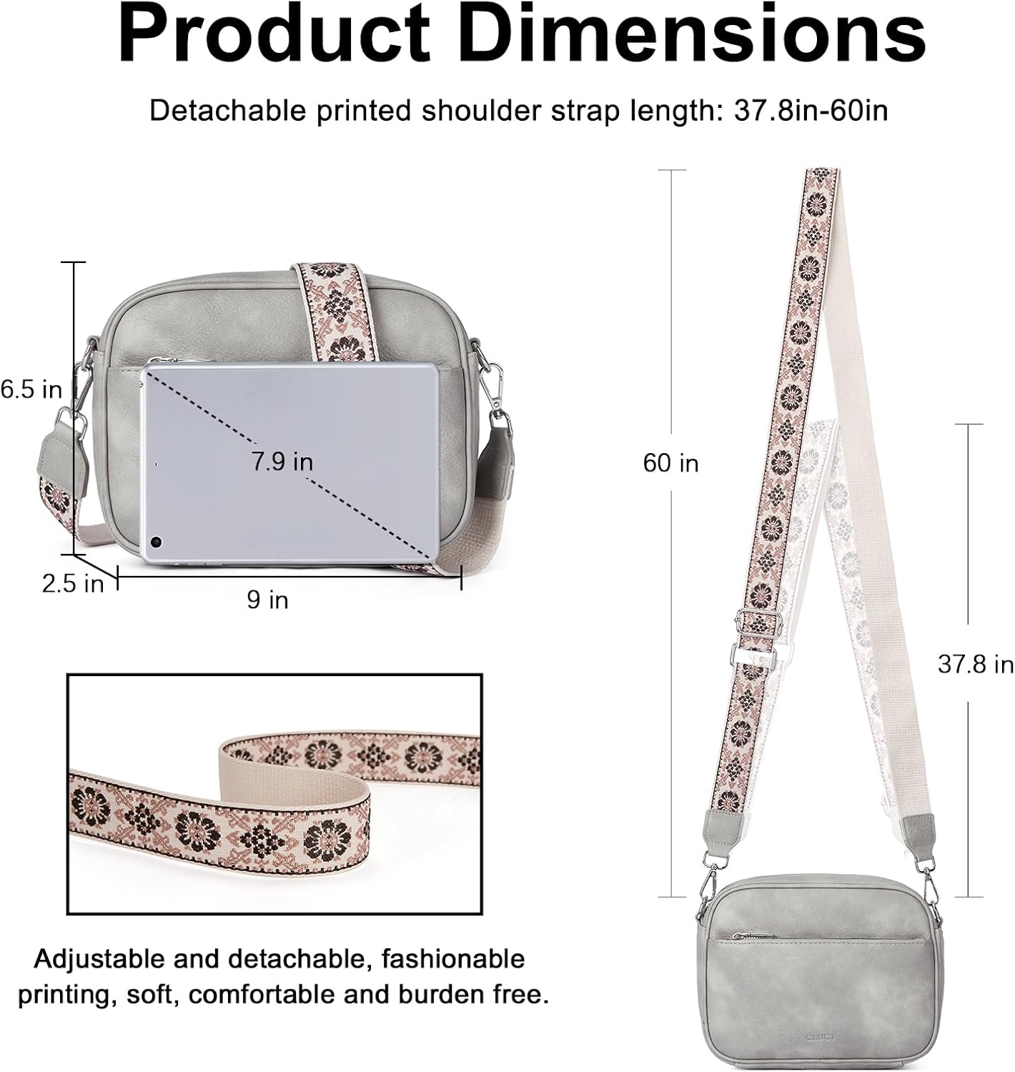 CLUCI Small Crossbody Bags for Women Purses for Women Cross Body Bag Crossbody Purse with Adjustable Wide Strap - Image 3