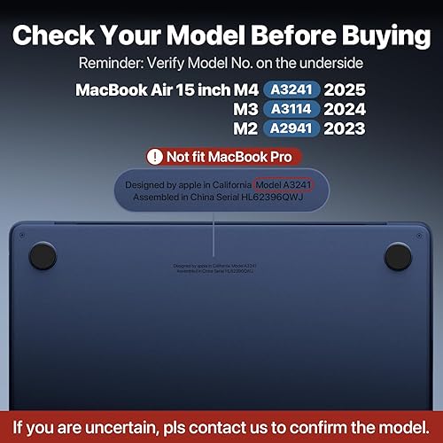 Miniatura 6 de CrackGuard - Funda para MacBook Air de 15 pulgadas  M4 M3 M2 2025 2024 2023  Actualización antigrietas  Color oficial 100% coincidente  Funda rígida