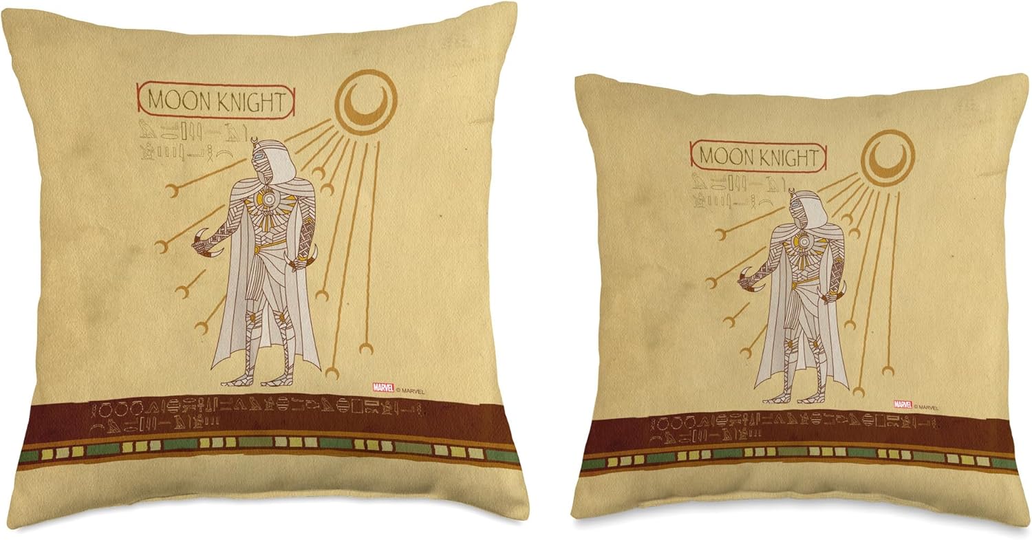 Marvel Moon Knight Egyptian Hieroglyphs Throw Pillow
