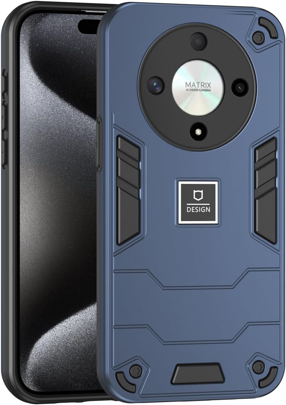 Phone Case Compatible with Honor Magic6 Lite,Compatible with Honor X9b 5G ALI-NX1 ALI-NX3 / X50 GT ALP-AN00 / X50 5G ALI-AN00 Case Dual-Layer Drop-Proof TPU+PC 2-in-1 Protective Case Blue