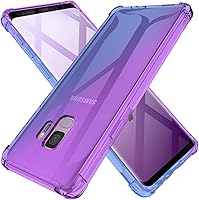 Vista 1 de KIOMY Funda transparente para Samsung Galaxy S9, esquinas de bolsas de aire, a prueba de golpes, diseño híbrido, parte trasera de policarbonato duro