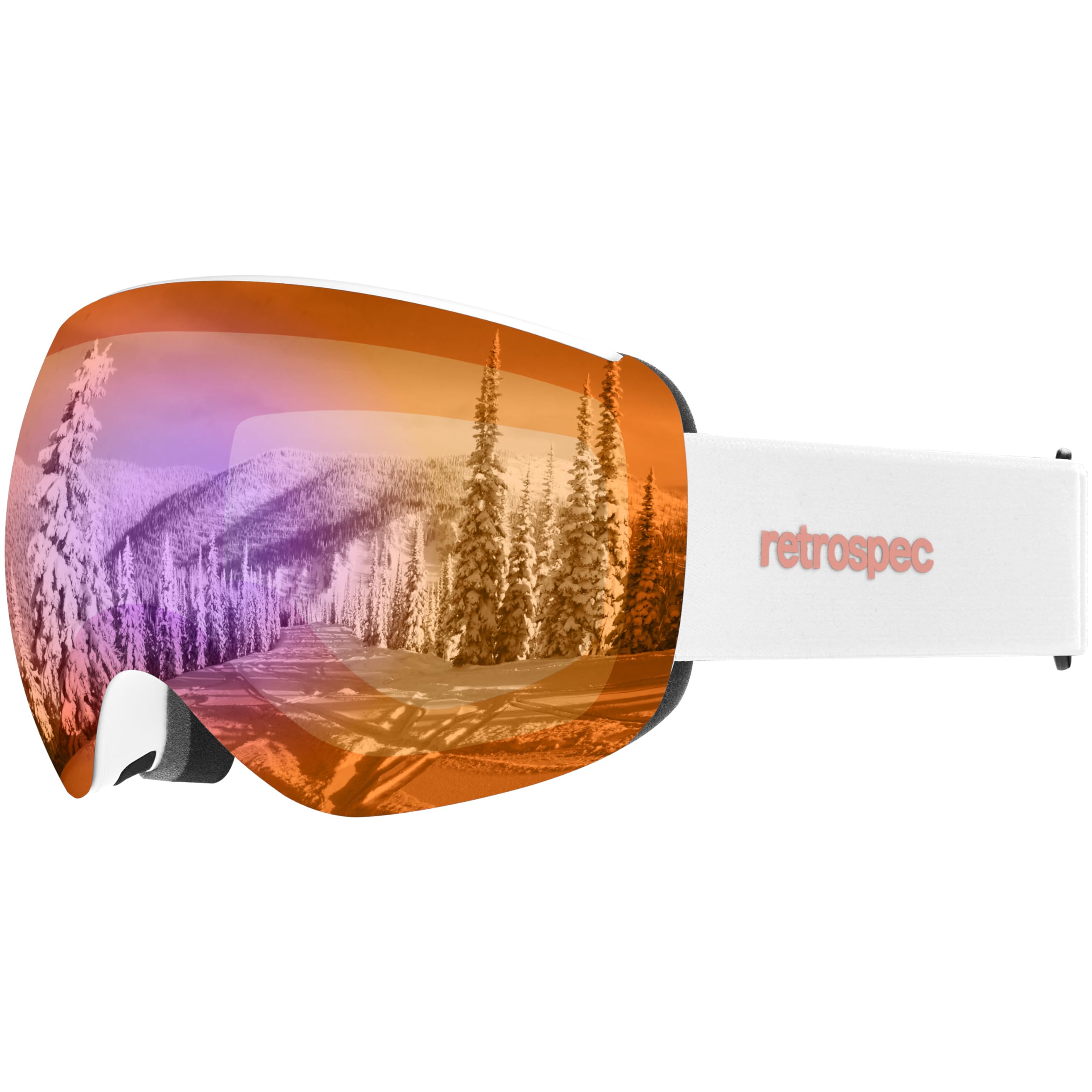 Retrospec Traverse Plus Ski & Snowboard Snow Goggles for Men and Women with Spherical Interchangeable Magnetic Lens, Anti-Fog and OTG Design, 100% UV Protection for Skiing and Snowboarding