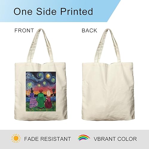 Miniatura 5 de Dlzdn Bolsa de lona de Halloween para mujer, estética, Hocus Pocus, Van Gogh, bolsa de noche estrellada, bolsa de compras, bolsa de playa, regalos