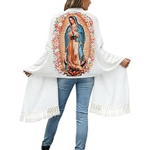 Vackutliv Our Lady of Guadalupe Shawl for Women Virgen de Guadalupe Rebozo, Mexican Catholic Religious Gift Scarf