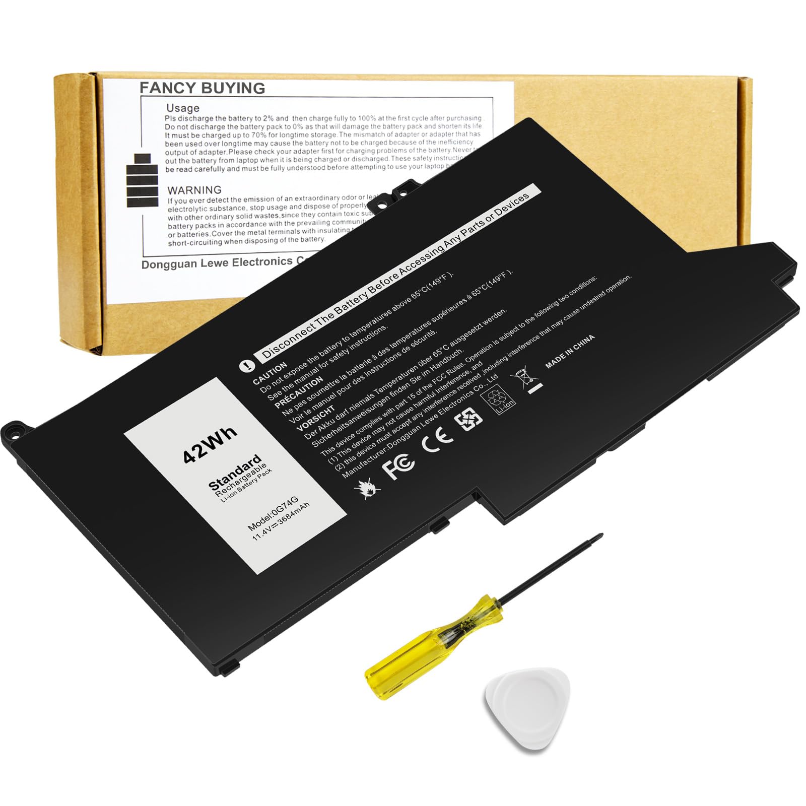 Amazon.com: 0G74G 2PFPW 02PFPW Laptop Battery Replacement for Dell