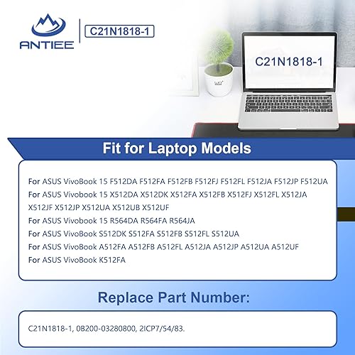 Miniatura 4 de C21N1818-1 Batería para ASUS VivoBook 15 F512FA F512DA F512JA X512DA X512JA F512FB F512FJ F512FL F512UA X512FA X512FB X512FJ X512FL X512FL X5512FL