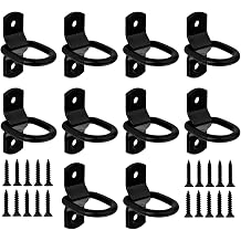 10 Pcs D ring Tie Down Anchors Heavy Duty, 1/4 Inch Trailer Tie Down Anchors, 220bls Lashing Rings, Surface Mount Trailer Tie Down Hooks for Trailer Accessories Load Securing in Truck Camper Cargo