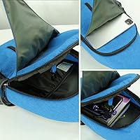 Vista 136 de Waterfly - Mochila cruzada tipo bandolera para viajes y caminatas, bolsa de pecho, Gris, talla única