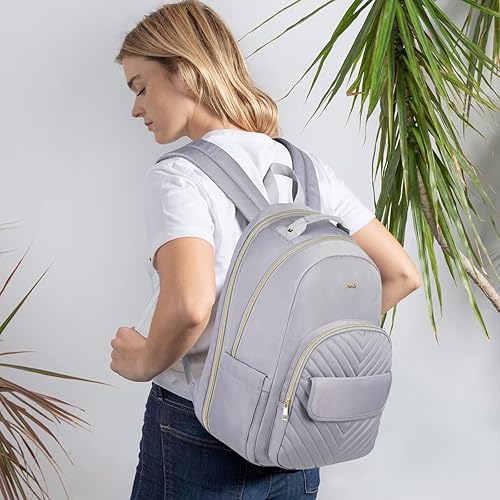 Miniatura 7 de Mochila para laptop para mujer, mochila de viaje de 15.6 pulgadas para mujer, mochila de escuela universitaria con orificio de carga USB, mochilas