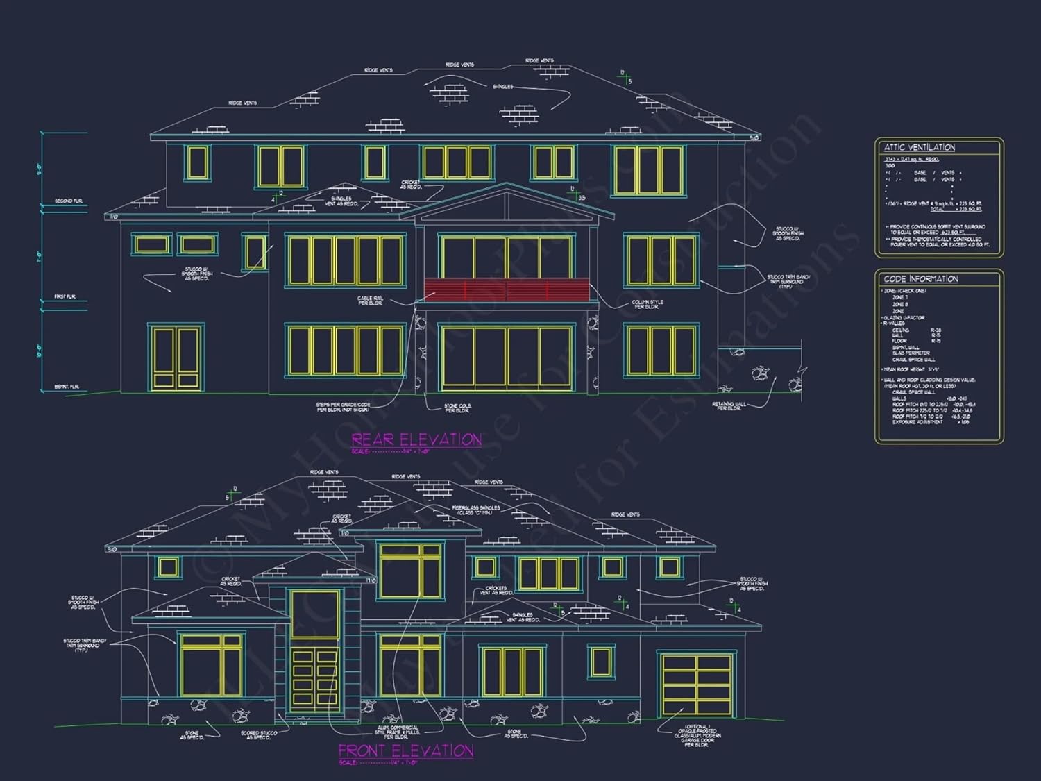 18-1151 HOUSE PLAN - Luxury Modern House Plan with CAD Floor Plans & Designs