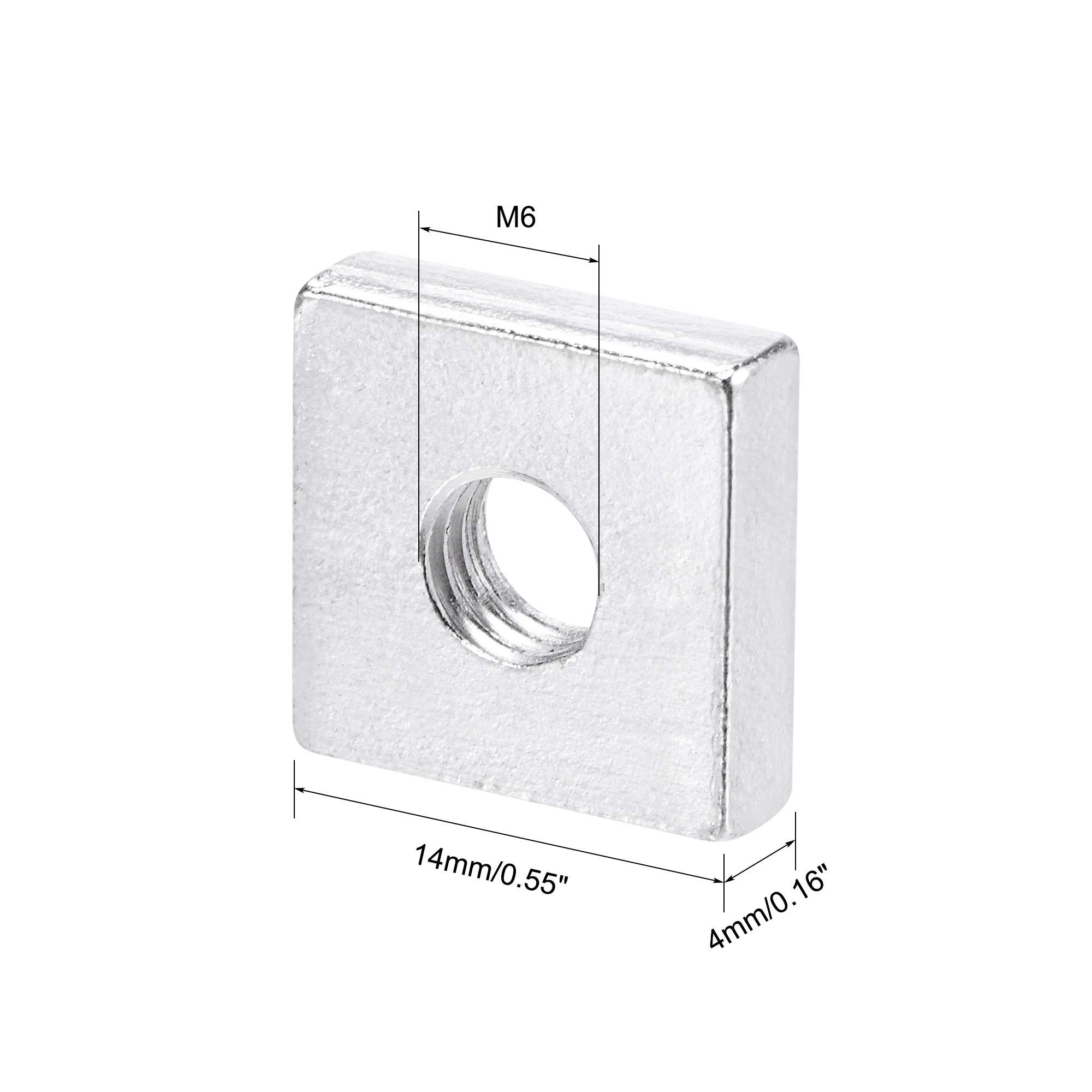 M6 Square Nuts - Zinc Plated Assortment Kit (25) -3