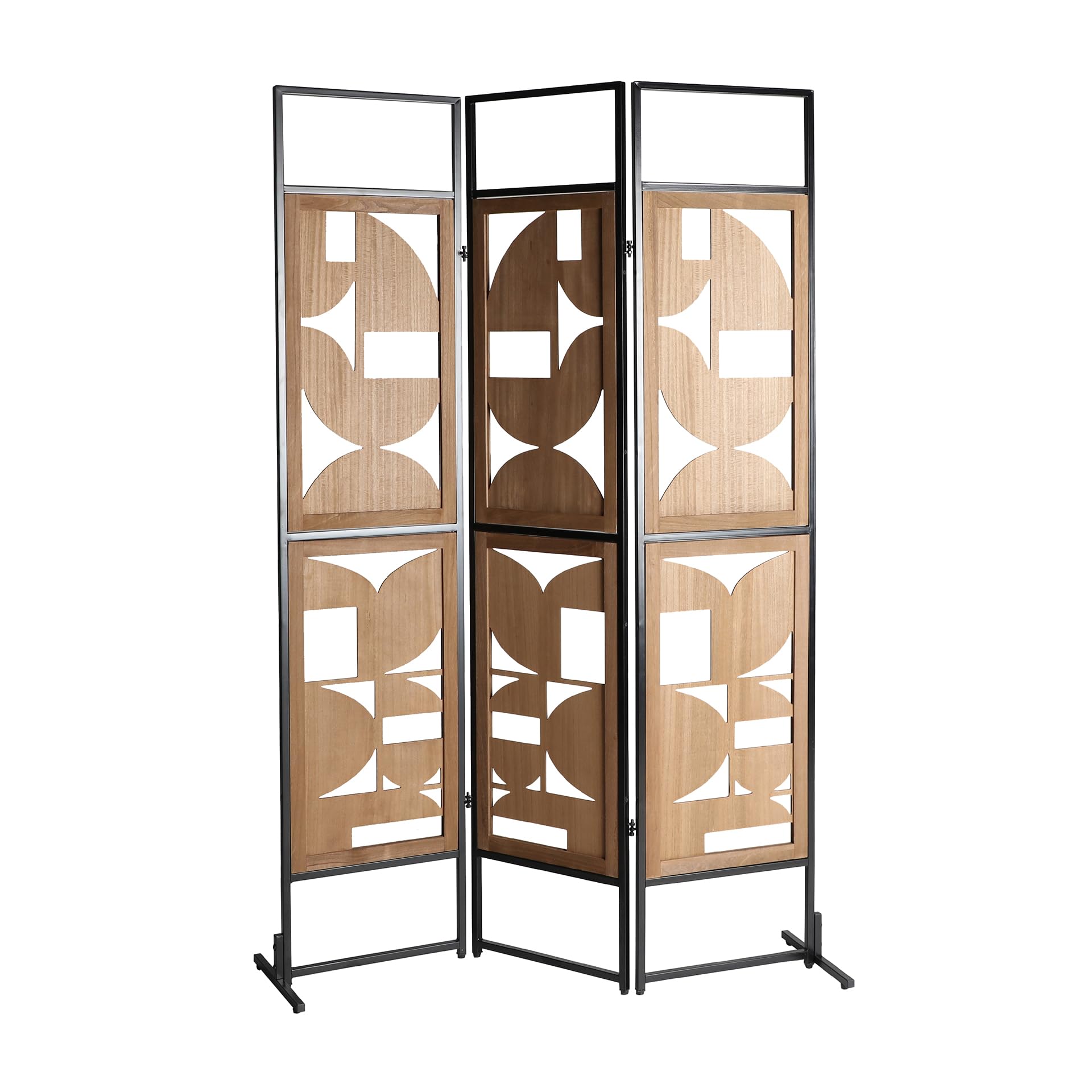 Parabán de hierro Lastdeco color marrón ideal para separar el salón y el dormitorio 1