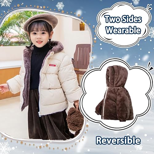 Miniatura 6 de Fairy Baby Abrigo de invierno para bebé, chaqueta con capucha para bebé, chaqueta de forro polar cálido, traje de nieve, cárdigan de oso para niños