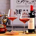Hand Blown Red Wine Glasses Set of 4 – 23 oz Burgundy Wine Glasses with Long Stem – Lead-Free Premium Crystal Wine Glass – Unique Gift for Wedding, Anniversary, Christmas – Clear