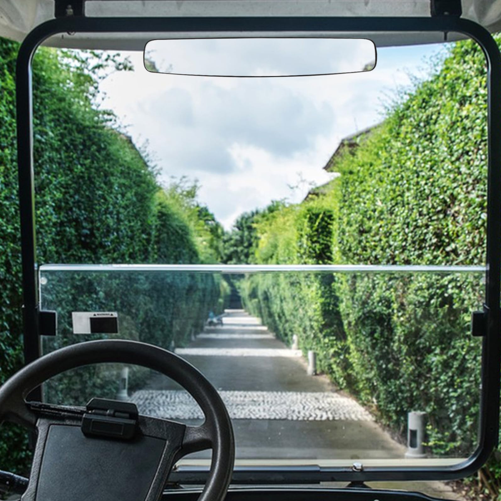 VICASKY Specchietto e Controllo Ampio Retrovisore Centrale per Carrello da Golf in ABS e Vetro, Design Pratico e Sostituibile, per Guida Sicura