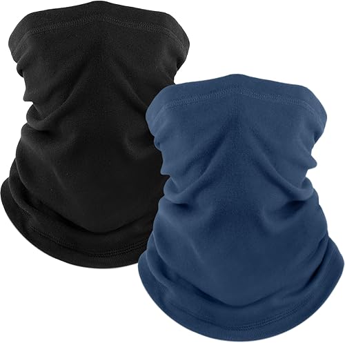 Fuinloth Paquete de 2 polainas de invierno para el cuello, bufanda calentadora de forro polar para clima frío para hombres y mujeres