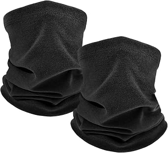 2 Pack Winter Neck Gaiter, Neck Warmer Face Scarf, Windproof Face Mask Cover Cold Weather Scarf for Men and Women