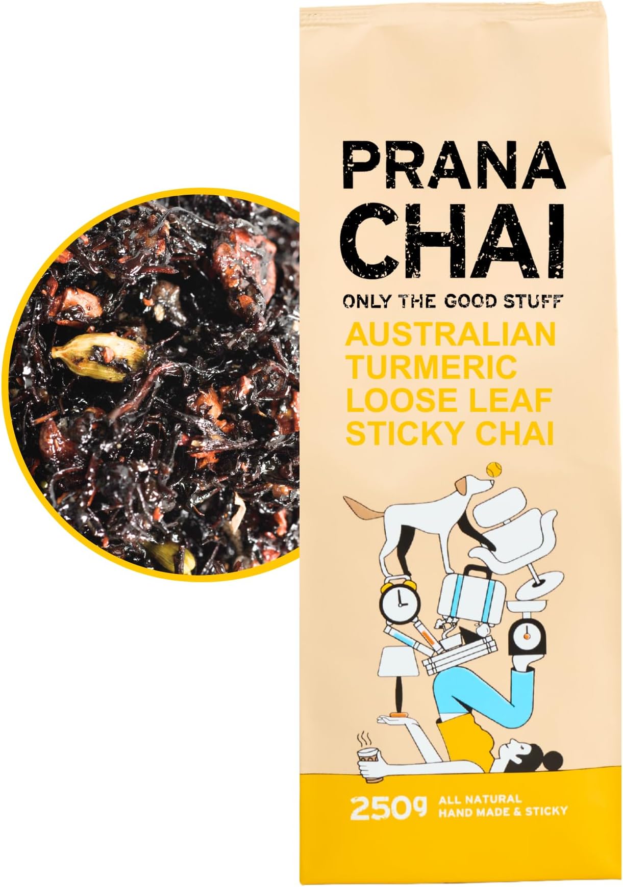 Prana Chai TURMERIC Blend - All-Natural Tea with Turmeric - No Artificial Sug...