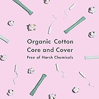 Vista 5 de Rael Tampones, aplicador de cartón con algodón orgánico, multipaquete, regular y súper absorbente, sin perfume, mejorado de fácil agarre