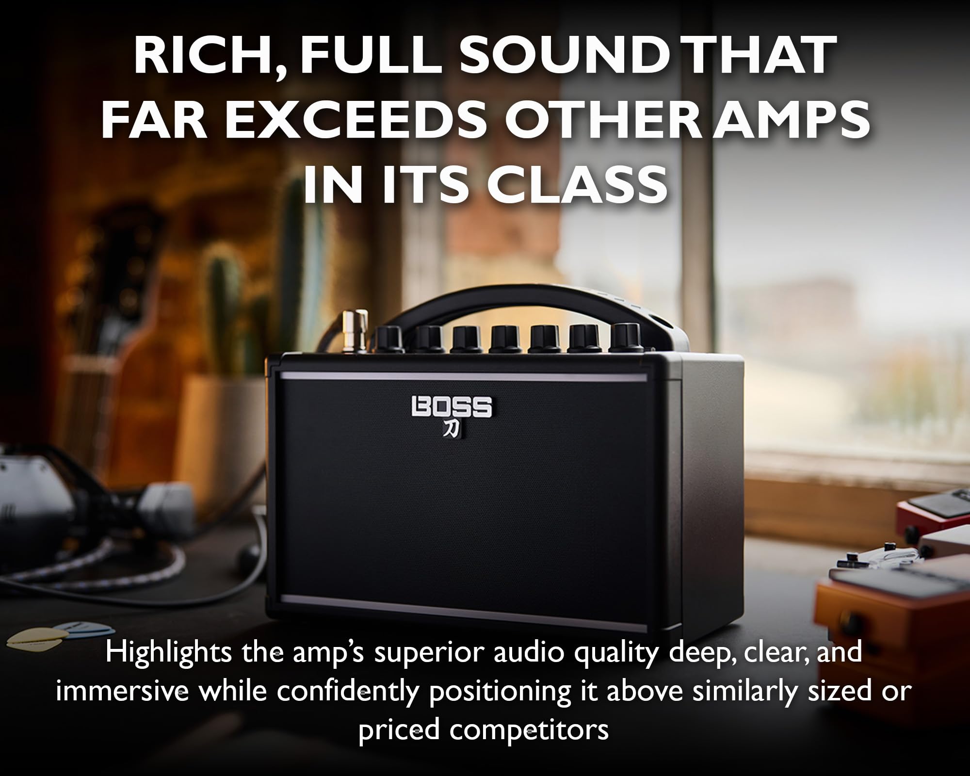 Boss Katana Mini Guitar Amplifier Bundle with Power Adapter